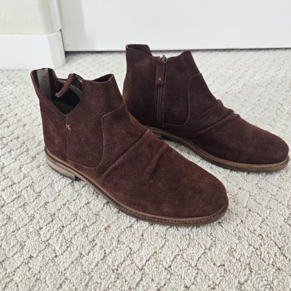 Kelsi Dagger Brown Suede Ankle Booties